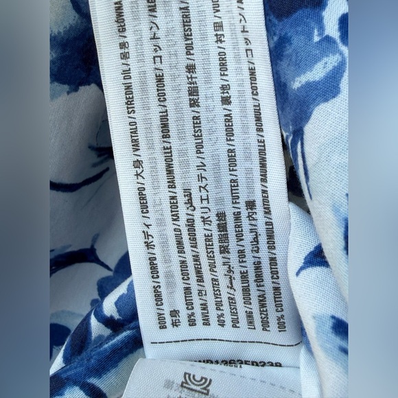 Abercrombie & Fitch Emerson Blue White Floral Puff Sleeve Mini Dress Babydoll S - Picture 9 of 14